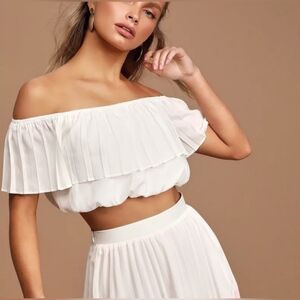 Lulu's Perfectly Punctual crop top